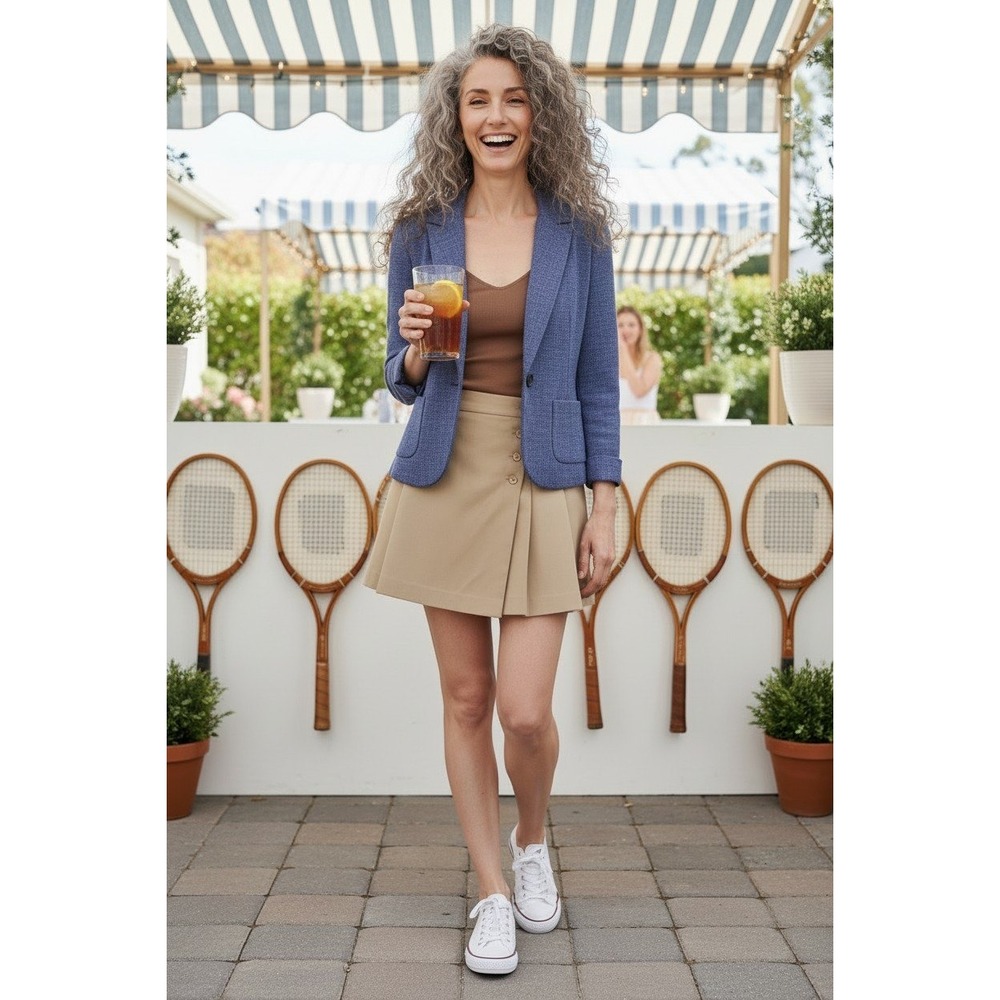 VTG Lilys of Beverly Hills Pleated Skirt High Size 16 Tennis Preppy Club - Picture 2 of 5